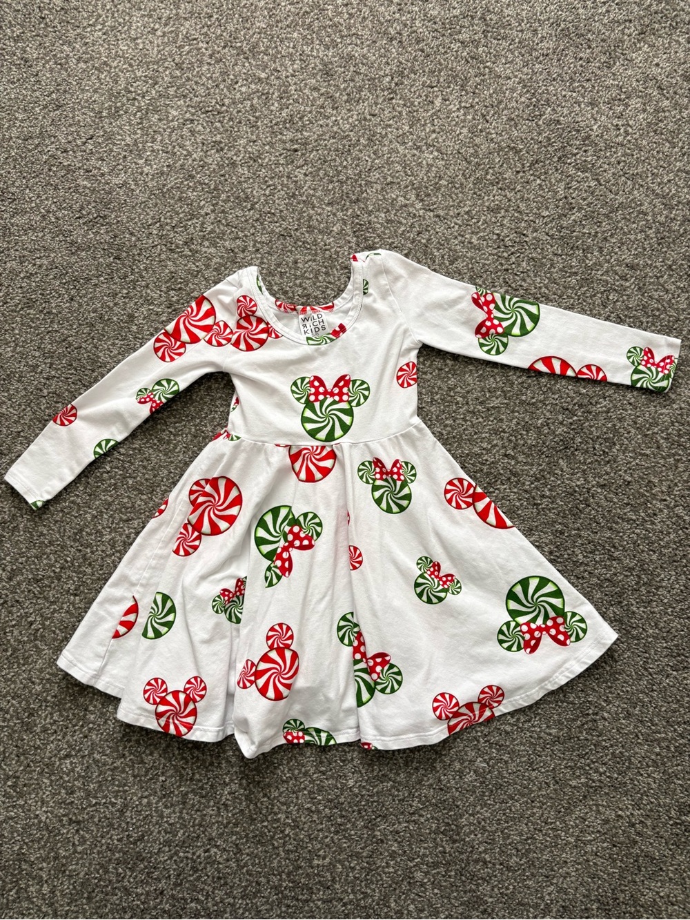 Wild Rich Kids Holiday Christmas Peppermint Twirl Dress – Girls 5/6